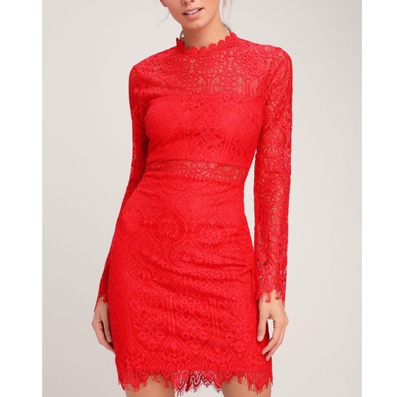 Lulus Dresses & Skirts - Lulus Appetite For Seduction Sexy Lace Dress Red